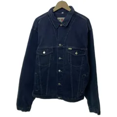 【中古】　ACROSS　デニムジャケット　トラッカージャケット　Gジャン　カラーデニム　フロントポケット　オーバーサイズ　古着　/4293