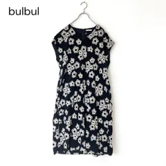 bulbul バルバル コーデュロイ 総刺繍 花柄 ロングワンピース ブラック