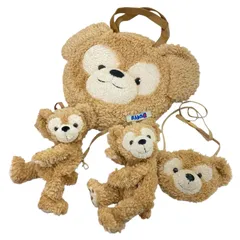 186001 現状品 Disney ディズニー ダッフィー フェイスバッグ 3WAYバッグ ぬいぐるみポーチ フェイスポーチ 4点 まとめ売り