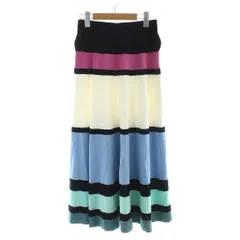 ダイアグラム Diagram フレアースカート ロング 36 マルチカラー ボーダー柄 /AP