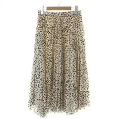 ココディール COCO DEAL スカート ロング 2 ベージュ プリーツ 総柄 レオパード柄 アニマル柄 /AP