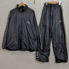 Kappa セットアップ 上下 ジップアップ ジャケット パンツ サイド ロゴテープ スポーツ トレーニング 古着 ブラック L D226