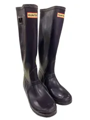 186000 現状品 HUNTER ハンター 24.5cm パープル ロングレインブーツ レディースのサムネイル