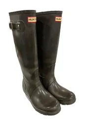 186000 現状品 HUNTER ハンターW23499  22.5cm ブラウン オリジナルトール レインブーツ レディースのサムネイル