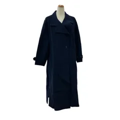186005 現状品 LANVIN ランバン ロングコート LANVIN en Blue ネイビー サイズ36のサムネイル