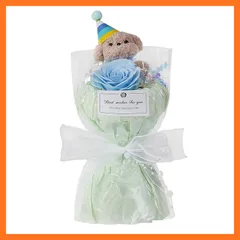 【新品】 手作り 犬 ぬいぐるみ 石鹸花 造花 ギフトボックス プレゼント 花束 誕生日 バレンタイン 女友だち へ の 贈り物 ソープフラワー 透明 PVC 箱 入り ラッピング 可愛い ギフト (薄緑) 0