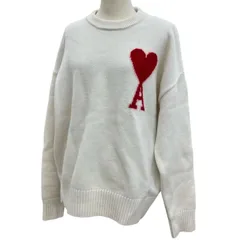 199990 現状品 AMI PARIS アミパリス  メリノウールフェルト セーター ホワイト ウール レディースのサムネイル