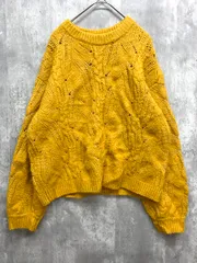 MICHEL KLEIN ミッシェルクラン ウール混 ケーブル編み ニット セーター size38/マスタード ◆■ レディース