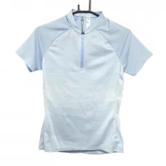【新品】アディダス 半袖ポロシャツ ライトブルー スタンドカラー ハーフジップ レディース M ゴルフウェア adidas