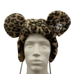 186001 【美品】Disney ディズニー ミニーちゃん ヒョウ柄 ファン 