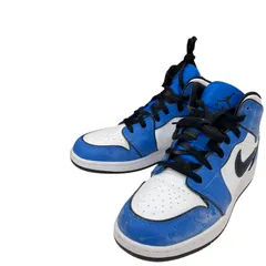 186000 現状品 NIKE ナイキ その他靴 AIR JORDAN 1 MID SE SIGNAL BQ6931-402  White Blue Black 25.0cm