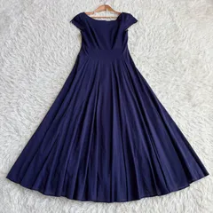 MARIHA マリハ 月の夢のドレス 2024 ロングワンピース マキシ丈 Aライン ボートネック 美シルエット コットン ネイビー サイズ38