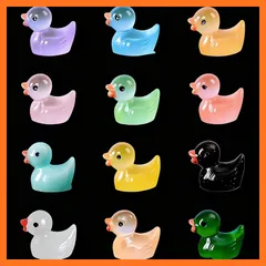 【新品】 DeryArcle ミニチュア 置物 発光 アヒル 12個セット 七彩 庭院 装飾品 小さなアヒル 妖精 庭 風景 DIY 鉢 植物 クラフト 装飾 樹脂製 ダックス 装飾 3D立体 可愛い クラフト プレゼント 贈物 学生 マイクロ 展覧 (発 0のサムネイル