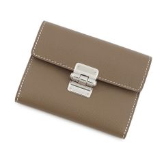 エルメス 長財布 ドゴンGM エトゥープ/シルバー金具 トゴ K刻印 HERMES 