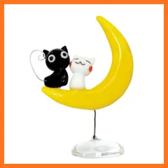 【新品】 フォーカート かわいい 猫 手作り ガラス細工 月ネコカップル 0