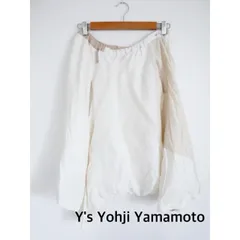 Y's Yohji Yamamoto   ヨウジヤマモト   リネンコットンサルエルパンツ　日本製　オフホワイト×ライトベージュ　カジュアル　ウエストゴム　お洒落　送料込み  6463863のサムネイル