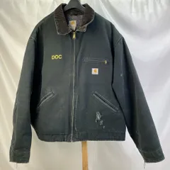 01w-6548 カーハート Carhartt   J01 デトロイトジャケット 00s  バック刺繍  ブラック  サイズ54  USA製 メンズ    アウター  コットン  J01  【中古品】