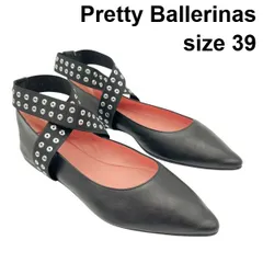 プリティバレリーナ Pretty Ballerinas バレエシューズ アンクルストラップ 黒 スムースレザー 39 24.5cm前後 レディース 6V419のサムネイル