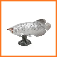 【新品】 [猫神山] シルバーアロワナ 台座付 淡水魚 観賞魚 アクアリウム フィギュア モデル ミニチュア 置物 インテリア コレクター 模型 0のサムネイル