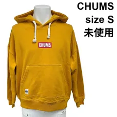 ◆ 未使用 チャムス Chums プルオーバー パーカー オーバーサイズド ミニ チャムス ロゴ ひまわり色・山吹色 コットン S メンズ S6D311