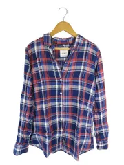 シップス SHIPS シャツ 長袖 ボタン チェック ネイビー レッド サイズS QQQ