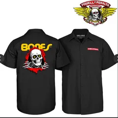 新品　26年春夏　POWELL PERALTA　パウエル ペラルタ　RIPPER WORK SHIRT リッパー　ワークシャツ 　のぞきボーンズ　スケート スケーター パウエルペラルタ　レア　希少　復刻　ヴィンテージ　メロコア　ハイスタンダード　元ネタのサムネイル