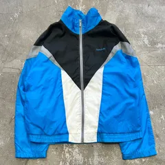 90s Reebok nylon jacket リーボック ナイロンジャケット 古着 Mサイズ ブラック ブルー 黒 青