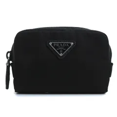 プラダ 1ND339 マイクロ Re-Nylon ポーチ トライアングル 三角ロゴプレート VELA ナイロン リサイクルポリアミド NERO ネロ ブラック ポーチ シルバー金具 箱付 PRADA（新品・未使用品）