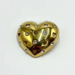【美品】monet/モネ ハート ブローチ ゴールド ヴィンテージ レディース アクセサリーのサムネイル