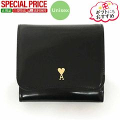 美品 アミパリス Ami Paris 二つ折り財布 レザー ブラック - メルカリ