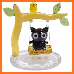 【新品】 フォーカート かわいい 手作り ガラス細工 ブランコ ネコ 1
