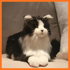 【新品】 Chongker 猫ぬいぐるみ リアル 本物そっくり ハンドメイド やさしい手触り，可愛く癒しネコ ぬいぐるみ猫好きな人、お母さん、子供、お年寄りへの誕生日記念日 プレゼント (黒い) 1