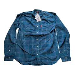 NESTA BRAND コーデュロイ風チェックシャツ XL ネイビー 長袖 メンズのサムネイル