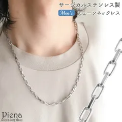 ネックレス メンズ サージカルステンレス316L製 スクエア 四角 チェーン シンプル 重ねづけ お肌に優しい 金属アレルギー対応 かっこいい オシャレ 誕生日 記念日 プレゼント ギフト メール便送料無料