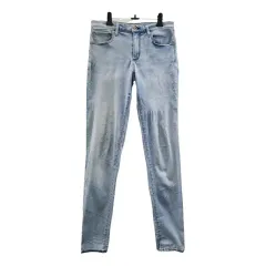 GU ジーユー ヴィンテージ カジュアル ライトブルー ストレート デニム ズボン