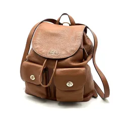 【中古】美品 COACH コーチ ロゴ ターンロック レザー リュック サック fH0155N