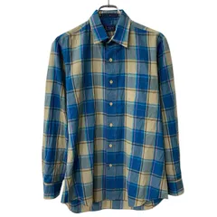 80s～ Levi's 長袖 チェックシャツ M ブルー マルチカラー リーバイス ボタン 80年代～ チェック柄 襟芯 長袖シャツ 春物 a804-5472