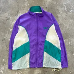 90s Reebok nylon jacket リーボック ナイロンジャケット 古着 Sサイズ パープル ホワイト 紫 白