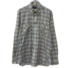 80～90s USA製 Levi's 長袖 チェックシャツ XL ベージュ リーバイス ボタン ～90年代 胸ポケット カジュアル チェック柄 春物 a804-5496のサムネイル