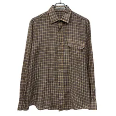 90s～ Levi's 長袖 チェックシャツ M ブラウン リーバイス ボタン 90年代～ 胸ポケット チェック柄 カジュアル アメカジ 春物 a804-5497のサムネイル