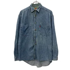 90s Levi's 長袖 デニムシャツ S ブルー リーバイス ボタン 90年代 胸ポケット アメカジ デニム アメカジ カジュアル 春秋物 a804-5506のサムネイル