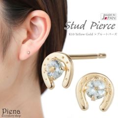 PICOLLET スカイブルートパーズ K10YG 片耳ピアス - メルカリ