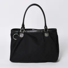 極美品 GUCCI グッチ ハンドバッグ 2968335 520981 GGキャンバス レザー ブラック ゴールド金具 中古 4a000218