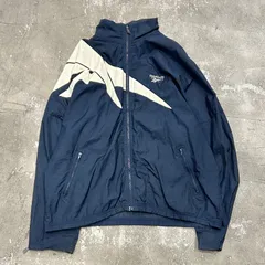 90s Reebok nylon jacket リーボック ナイロンジャケット 古着 Lサイズ ネイビー