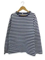 ユニクロ UNIQLO Tシャツ 長袖 ボーダー サイズ M ネイビー 白 QQQ