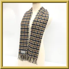 Aquascutum(アクアスキュータム) マフラー - ベージュ×ダークブラウン×ダークグレー チェック柄 カシミヤ クラブチェック カシミヤマフラー（5004490010