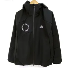 adidas アディダス ウインドブレーカー ボンデッド3層フリース フルジップフード付きトラックトップ JH1031 Lサイズ　※中古
