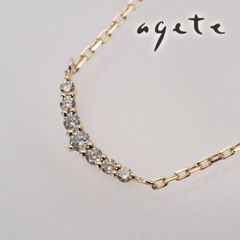 2368 agete アガット ブレスレット K10 ミルダイヤ 0.03at - メルカリ