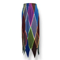 新品同様 ISSEY MIYAKE イッセイミヤケ PLEATS PLEASE プリーツプリーズ プリーツロングスカート ダイヤ柄 マルチカラー