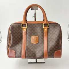 CELINEハンドバッグ　ミニボストンバッグ　マカダム柄　ダークブラウン　1958